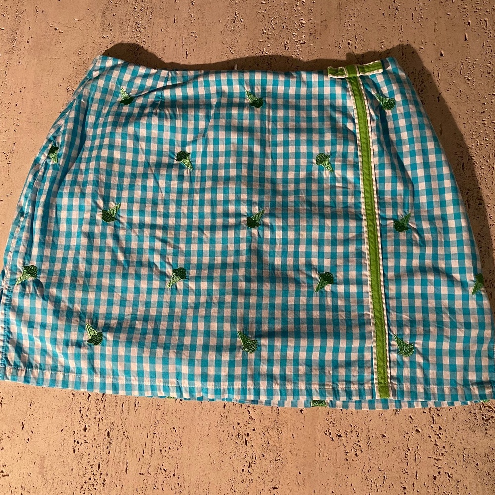 Lilly Pulitzer Gingham GolfSkort for the girl who loves ice cream Size 4